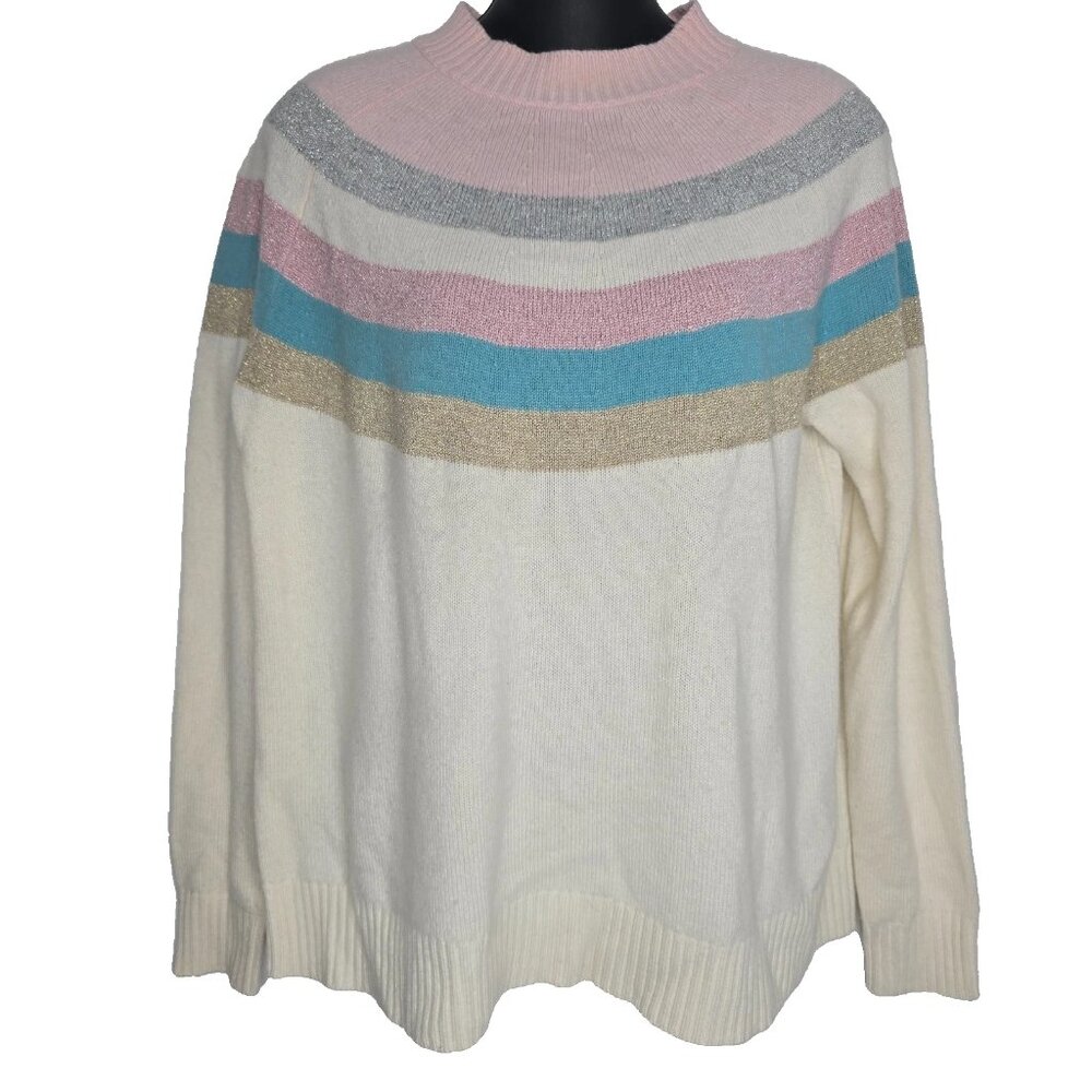Boden Sweater Women's Small Wool Cashmere Striped Helena Metallic Striped Top